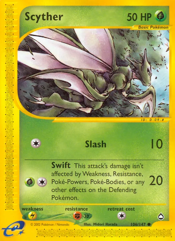 2003 Aquapolis Scyther #057/147 Uncommon card image