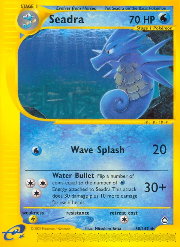 2003 Aquapolis Seadra Uncommon #058/147 Uncommon card image