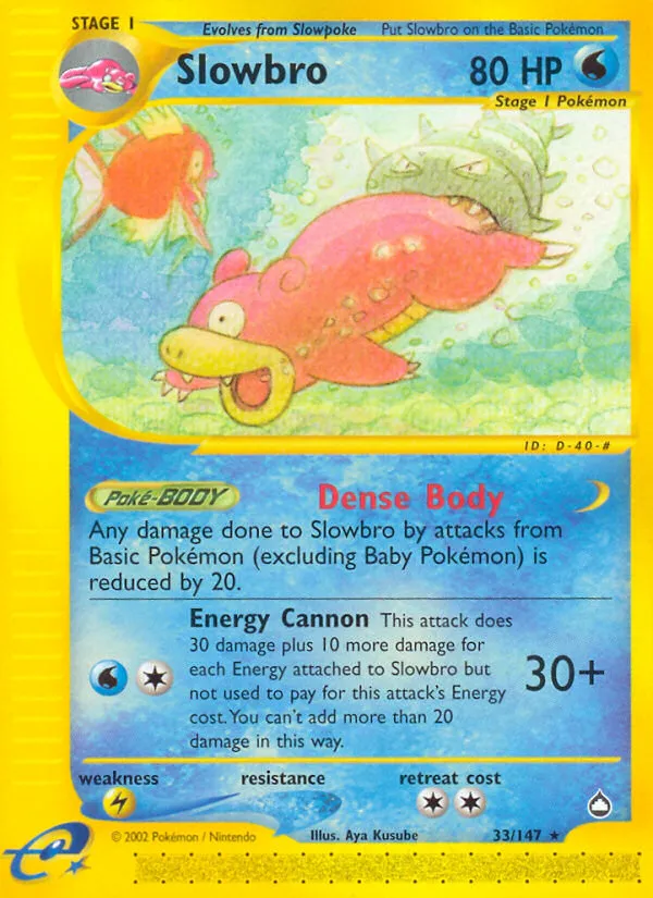 2003 Aquapolis Slowbro #033/147 Rare card image