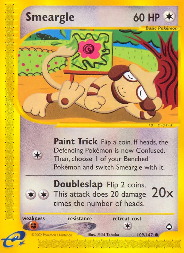 2003 Aquapolis Smeargle Common #109/147 Common card image