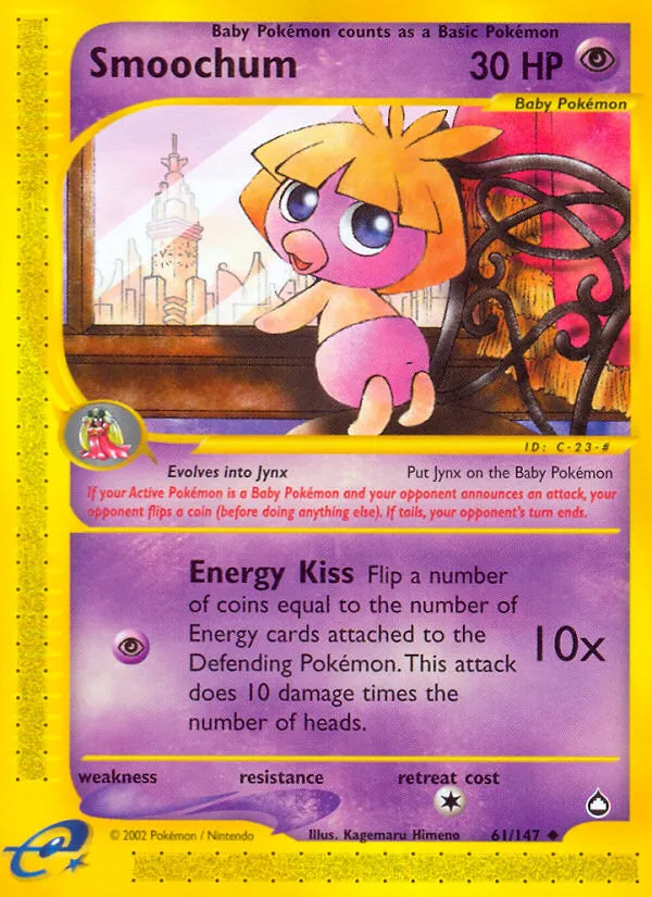 2003 Aquapolis Smoochum Uncommon #061/147 Uncommon card image