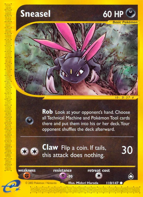 2003 Aquapolis Sneasel Common #110/147 Common card image