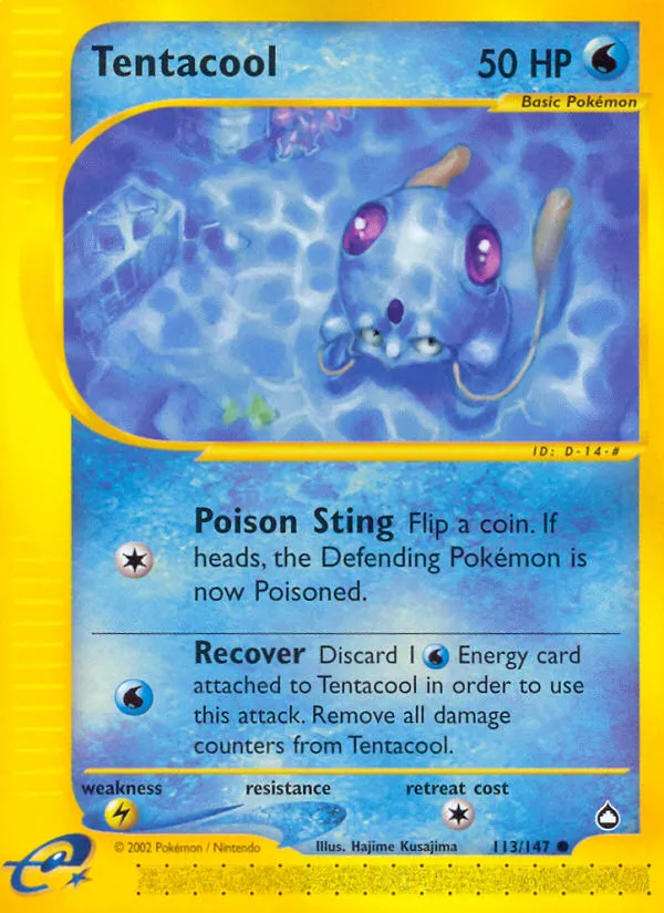 2003 Aquapolis Tentacool Common #113/147 Common card image
