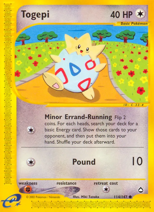 2003 Aquapolis Togepi Common #114/147 Common card image