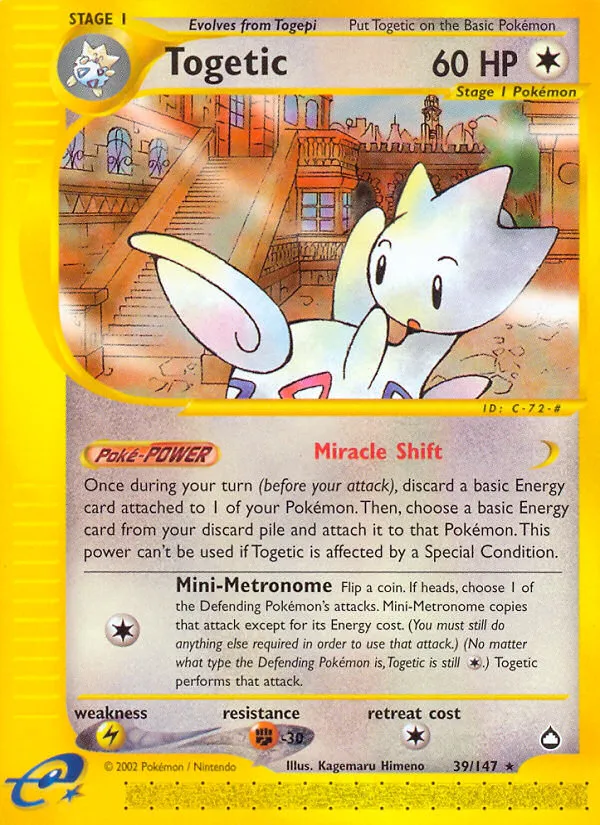 2003 Aquapolis Togetic #039/147 Rare card image
