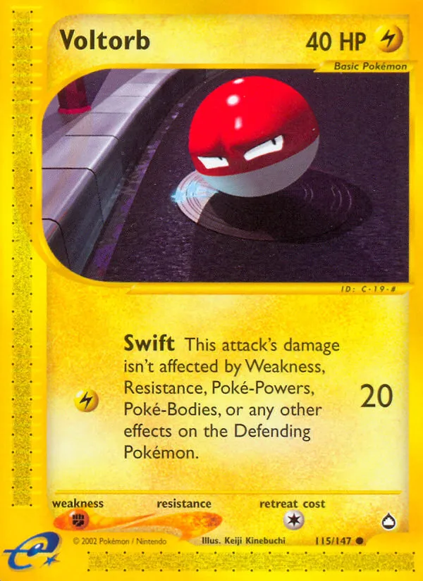 2003 Aquapolis Voltorb #115/147 Common card image