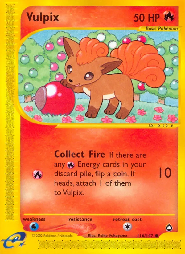 2003 Aquapolis Vulpix Common #116/147 Common card image