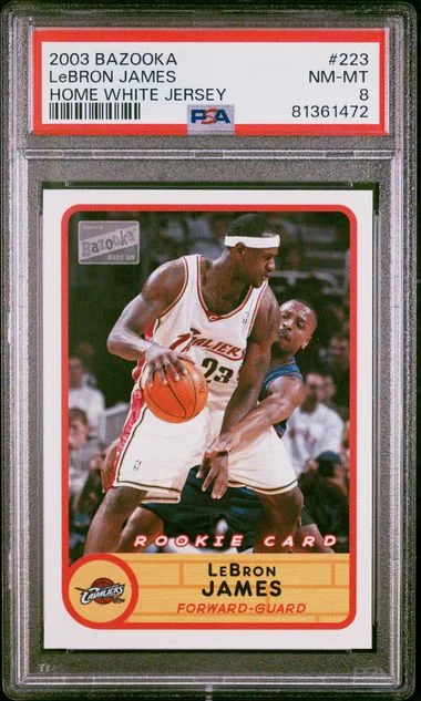 2003 Bazooka Home White Jersey LeBron James #223 card image