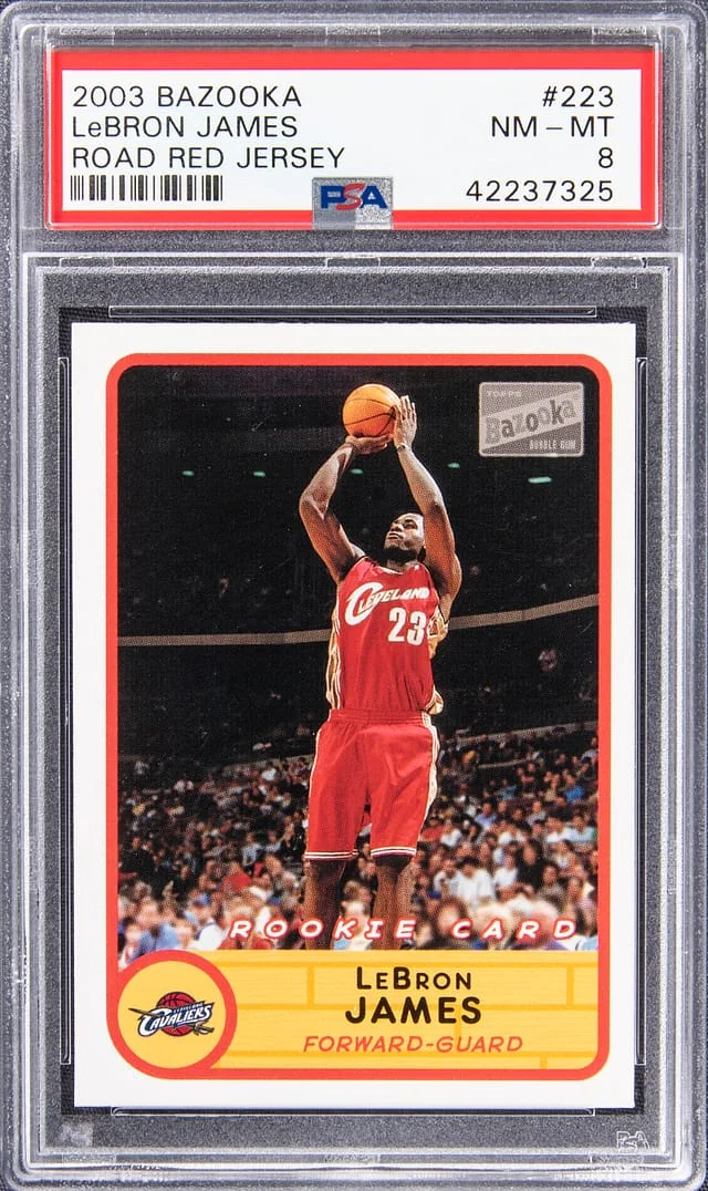 2003 Bazooka Road Red Jersey LeBron James #223 card image