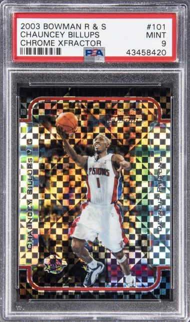 2003 Bowman Chauncey Billups Rookies & Stars Chrome-X-Fractor #101 card image