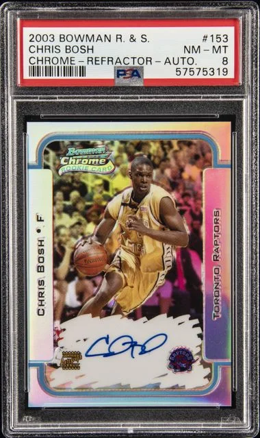 2003 Bowman Chris Bosh Rookies & Stars Chrome Refractor Autograph #153 card image