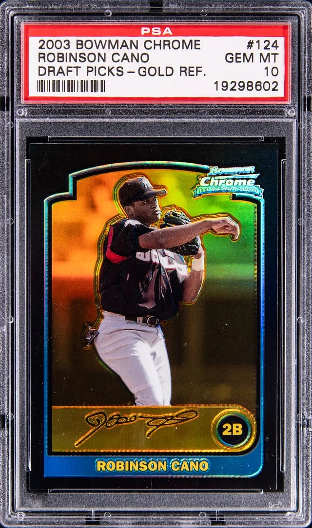 2003 Bowman Chrome Draft Robinson Cano Picks Gold Refractor #124 card image