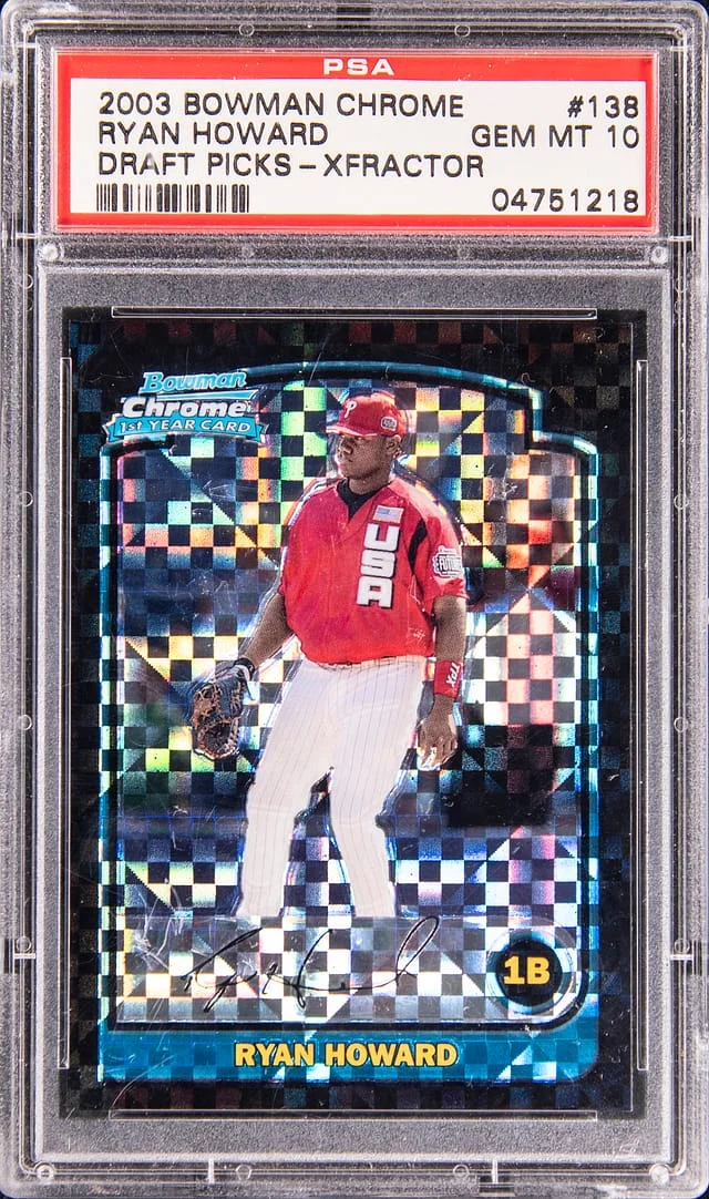 2003 Bowman Chrome Draft Ryan Howard Picks XFractor #138 card image