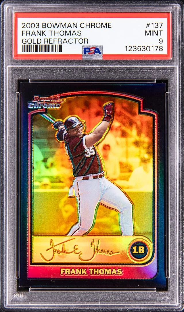 2003 Bowman Chrome Frank Thomas Gold Refractor #137 card image