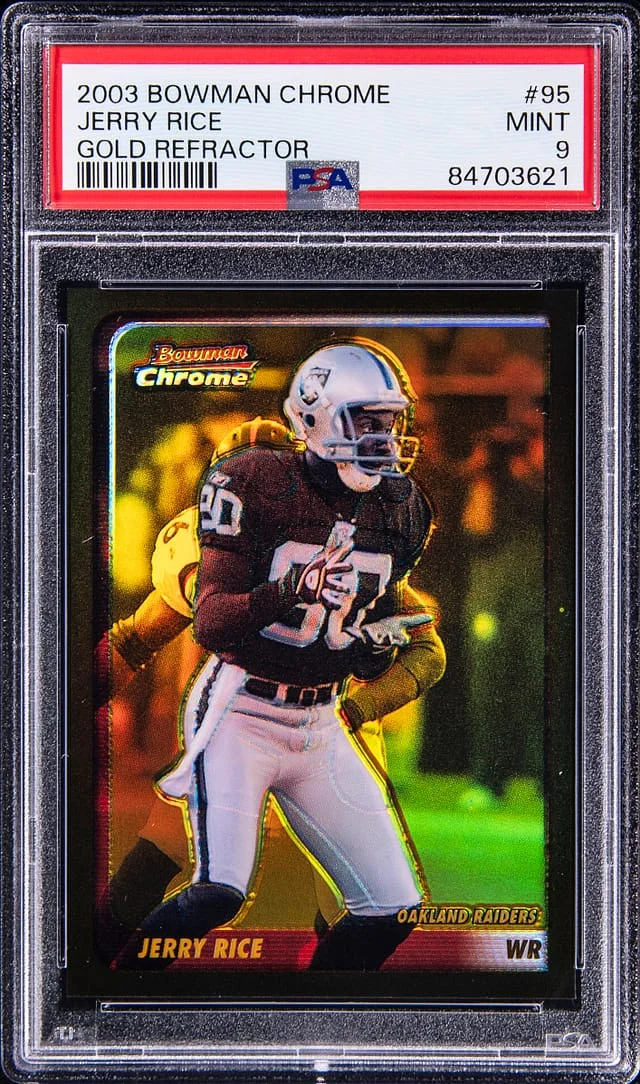 2003 Bowman Chrome Jerry Rice Gold Refractor #95 card image