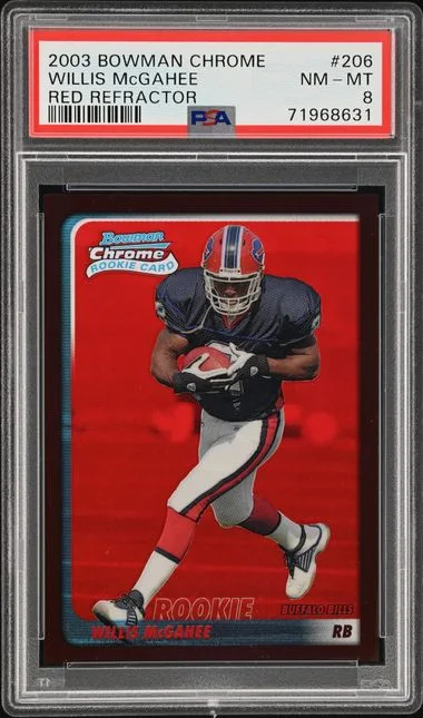 2003 Bowman Chrome Willis Mcgahee Red Refractor #206 card image