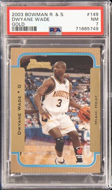 2003 Bowman Dwyane Wade Rookies & Stars Gold #149 card image