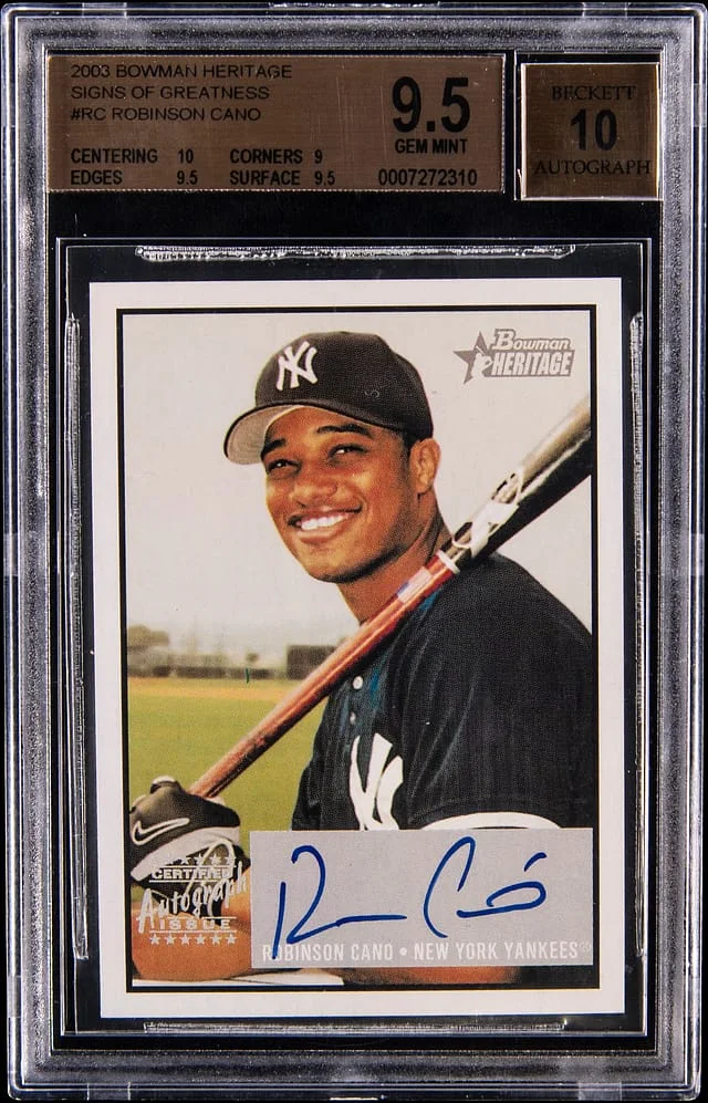 2003 Bowman Robinson Cano Heritage Signs of Greatness #SG- card image