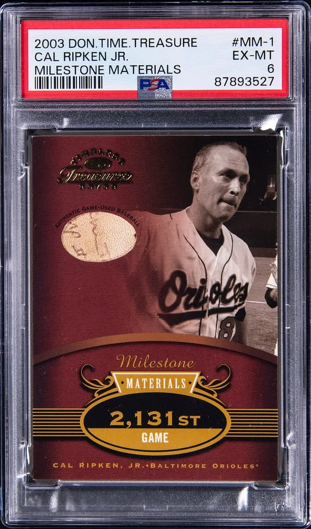 2003 Donruss Cal Ripken Jr. Timeless Treasure Milestone Materials #MM-1 card image