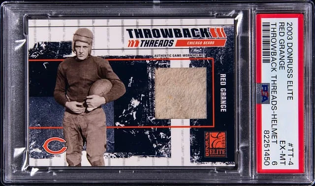 2003 Donruss Elite Red Grange Throwback Threads Helmet #TT-4 card image