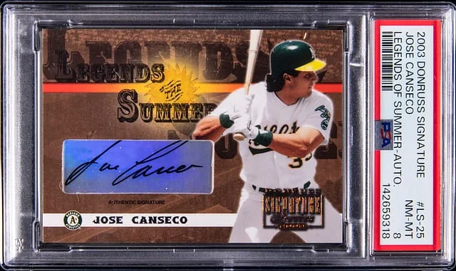 2003 Donruss Jose Canseco Signature Series Legends Of Summer Autographs #LS-25 card image