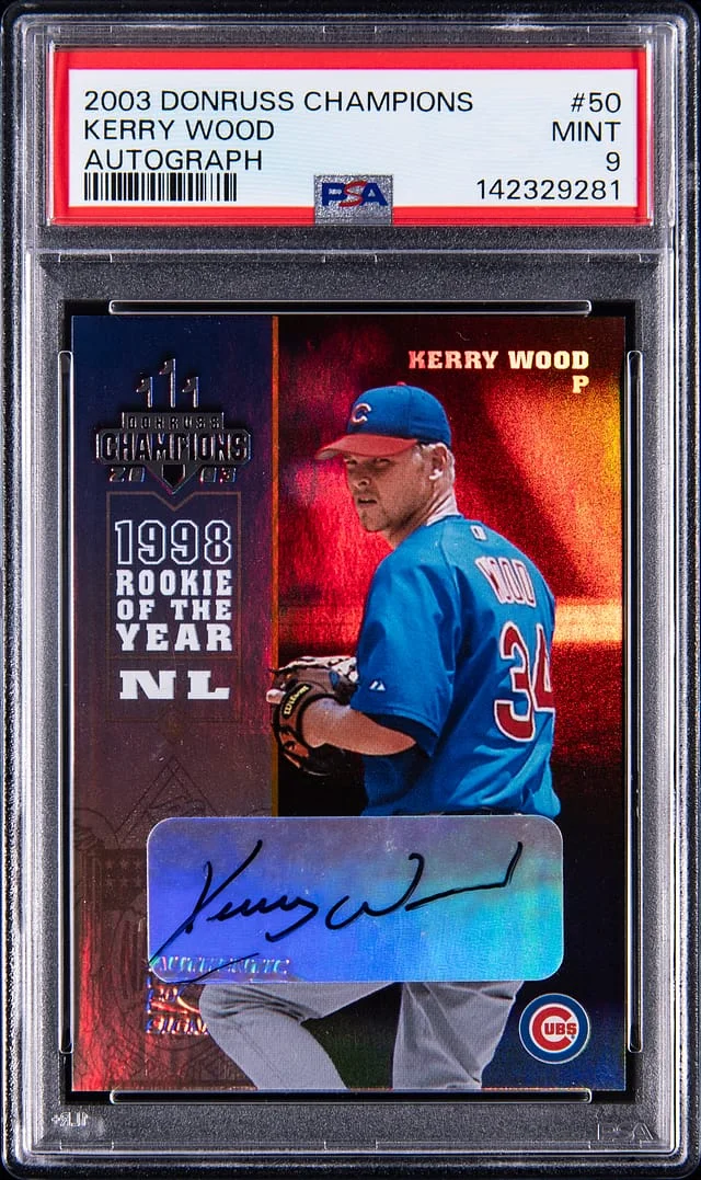 2003 Donruss Kerry Wood Champions Autograph #50 card image