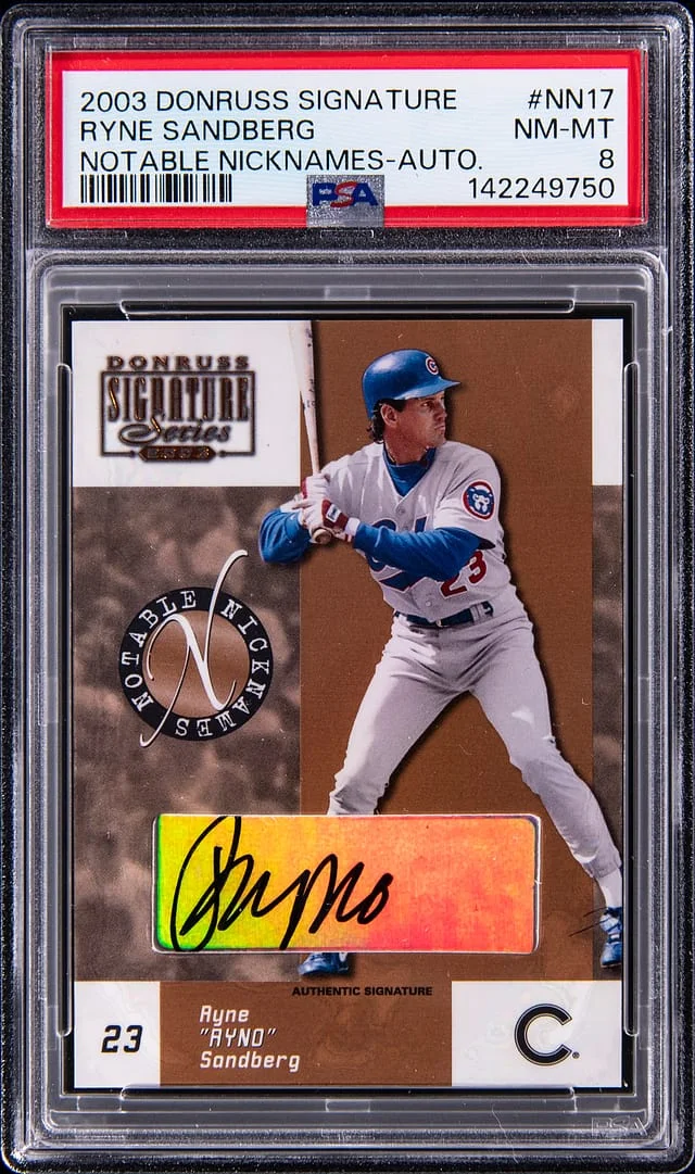 2003 Donruss Ryne Sandberg Signature Notable Nicknames Autograph #NN-17 card image