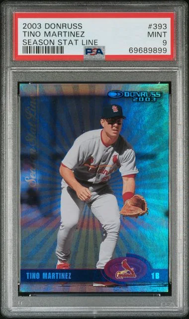 2003 Donruss Tino Martinez Season Stat Line #393 card image