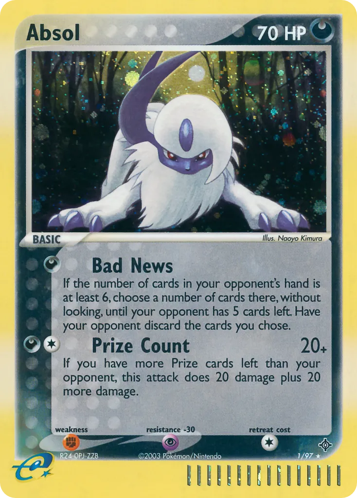 2003 Dragon Absol Rare Holo #01/97 Rare Holo card image