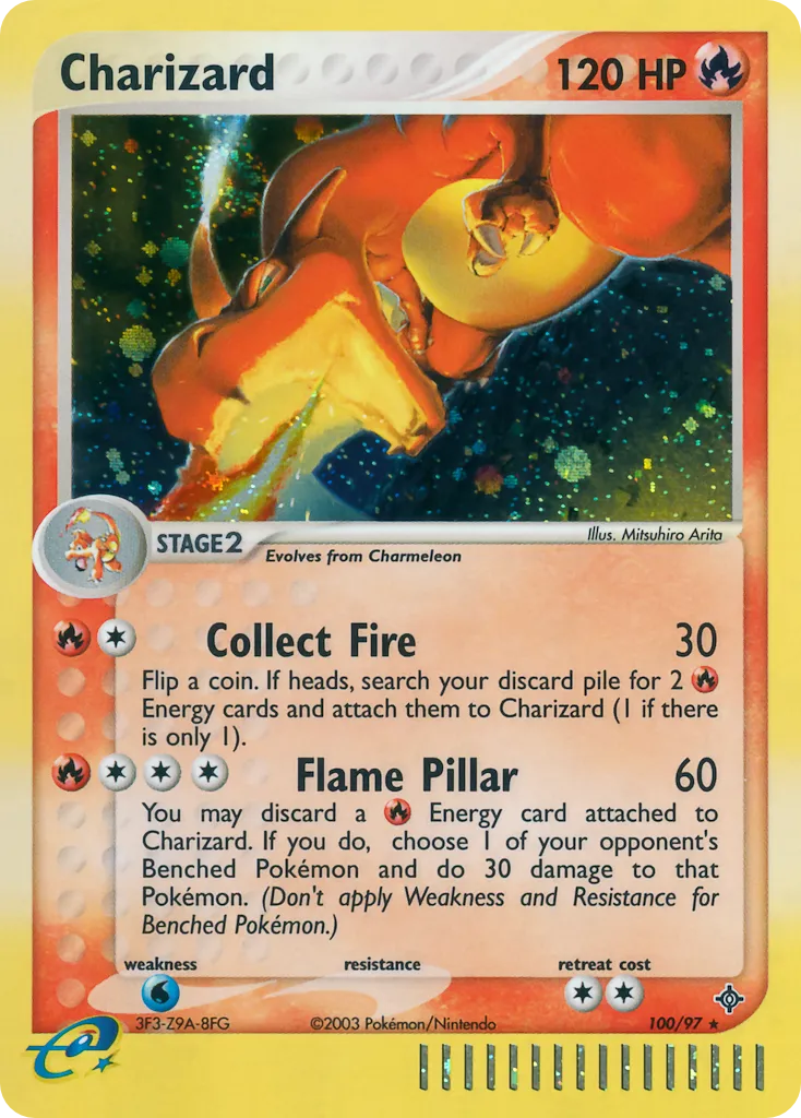 2003 Dragon Charizard Rare Secret #100/97 Rare Secret card image