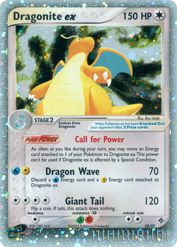 2003 Dragon Dragonite ex #90/97 Rare Holo EX card image