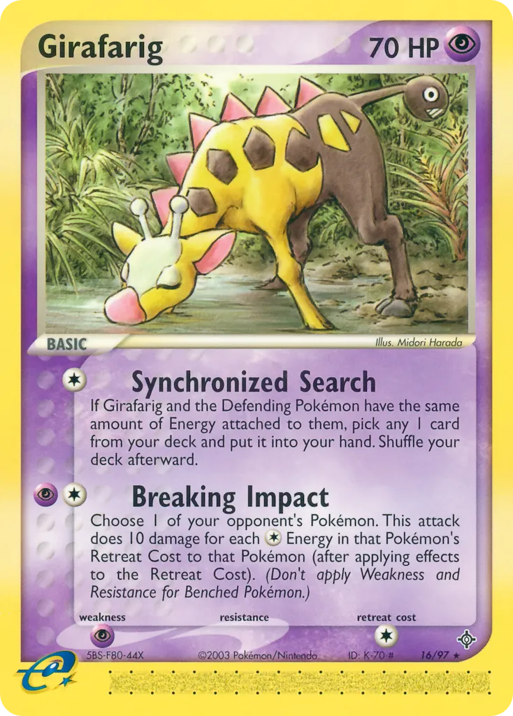 2003 Dragon Girafarig Rare #16/97 Rare card image