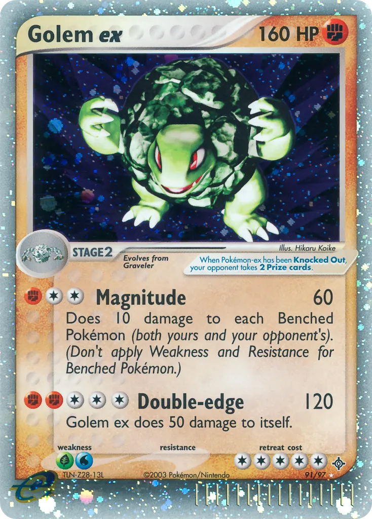 2003 Dragon Golem ex #91/97 Rare Holo EX card image