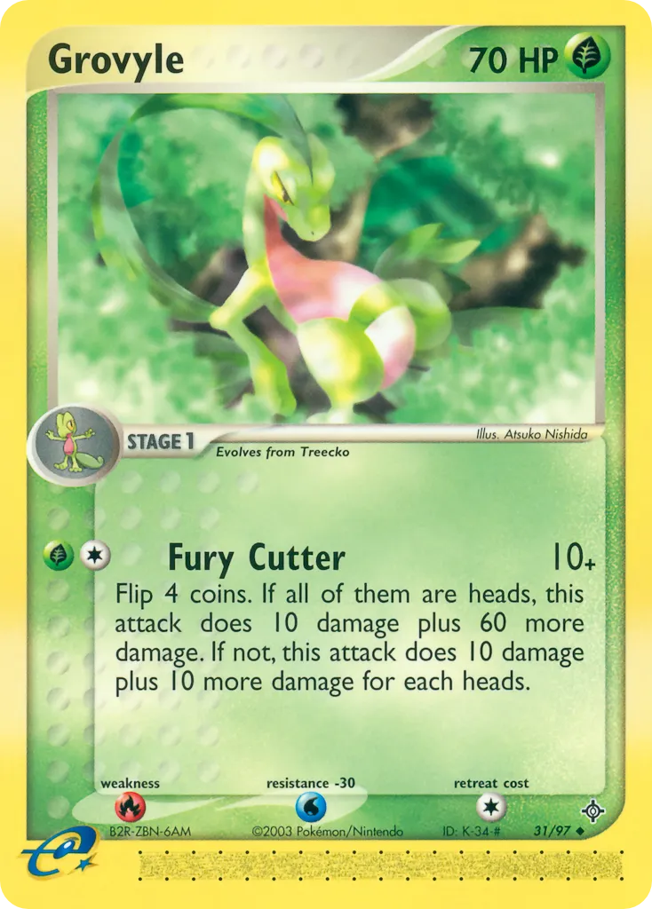 2003 Dragon Grovyle Uncommon #31/97 Uncommon card image