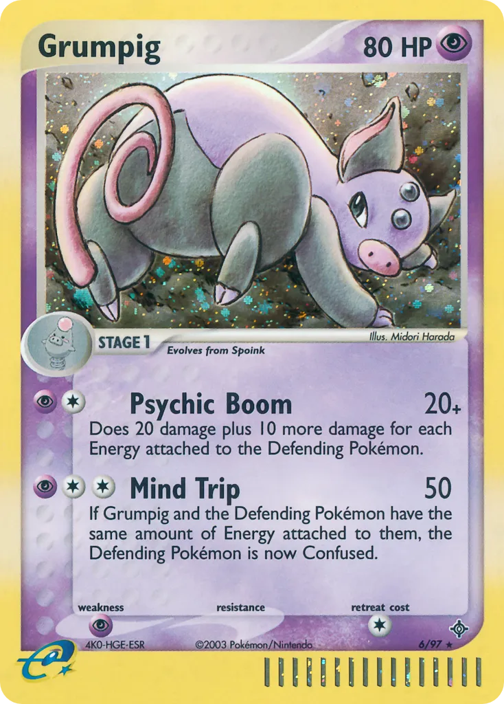 2003 Dragon Grumpig Rare Holo #06/97 Rare Holo card image