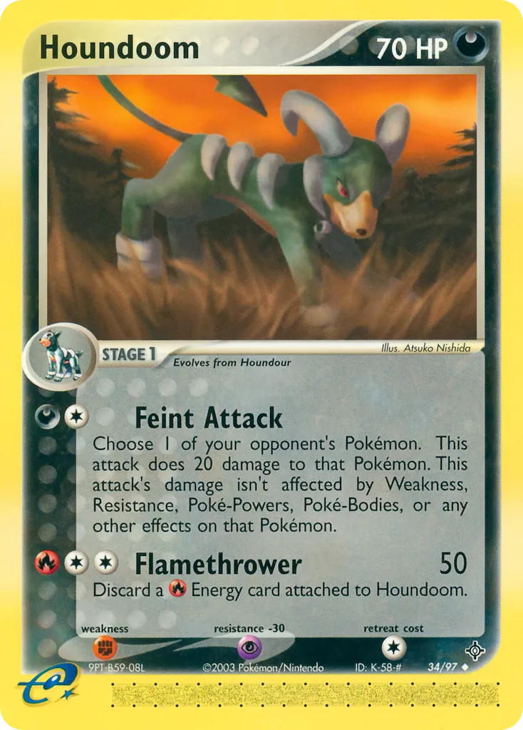 2003 Dragon Houndoom Uncommon #34/97 Uncommon card image