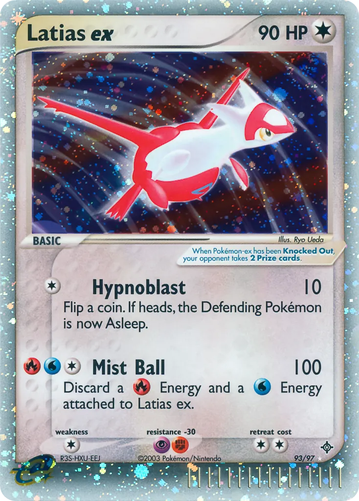 2003 Dragon Latias ex #93/97 Rare Holo EX card image