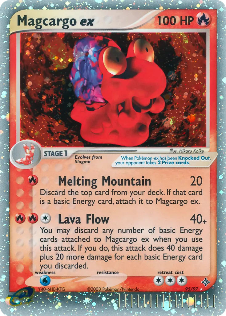 2003 Dragon Magcargo ex #95/97 Rare Holo EX card image