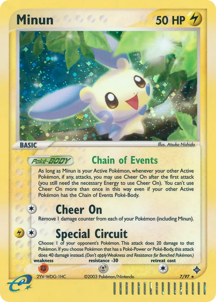 2003 Dragon Minun Rare Holo #07/97 Rare Holo card image