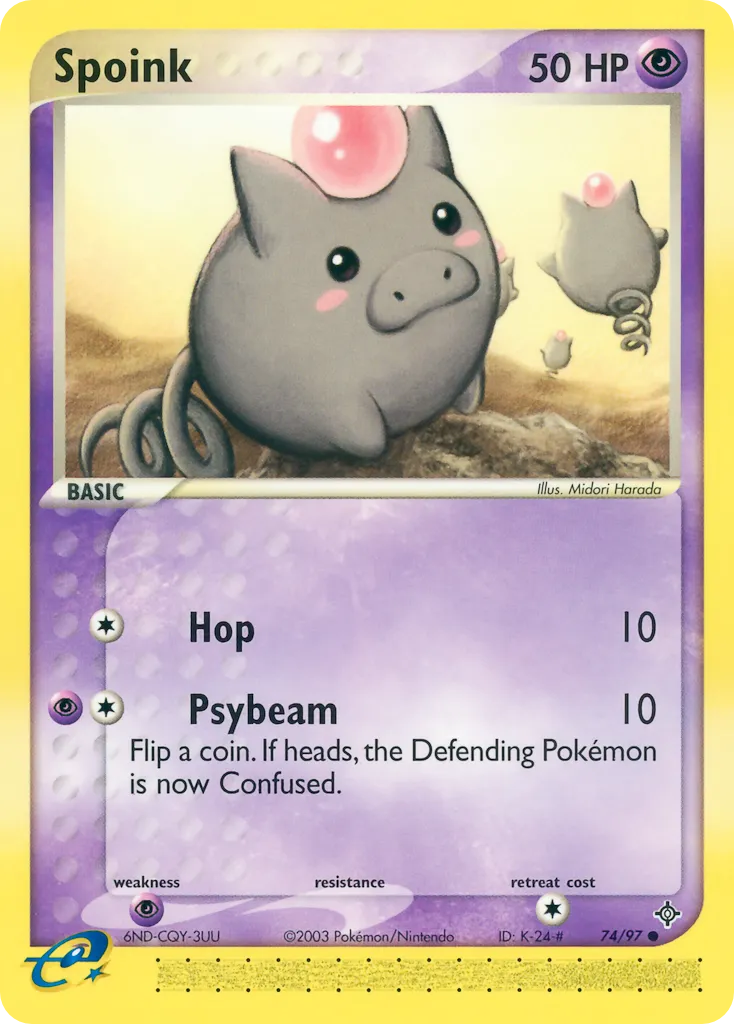 2003 Dragon Spoink #74/97 Common card image