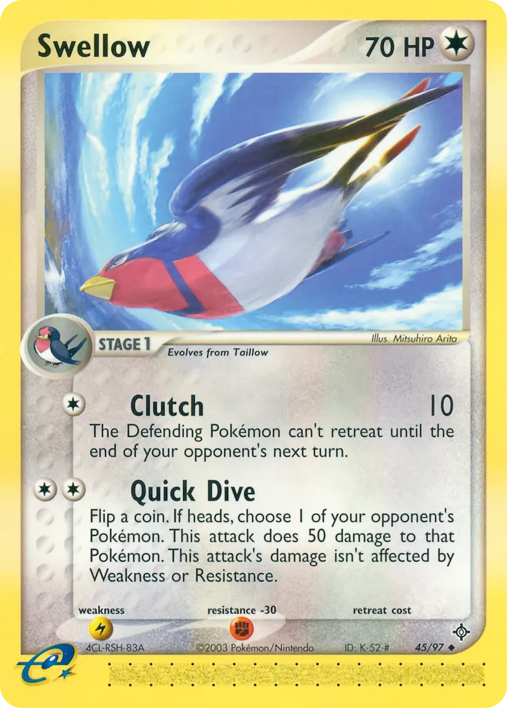 2003 Dragon Swellow Uncommon #45/97 Uncommon card image