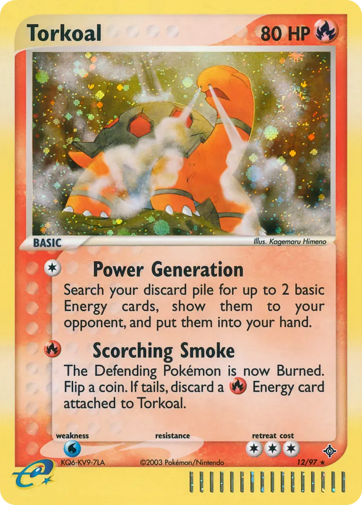 2003 Dragon Torkoal Rare Holo #12/97 Rare Holo card image