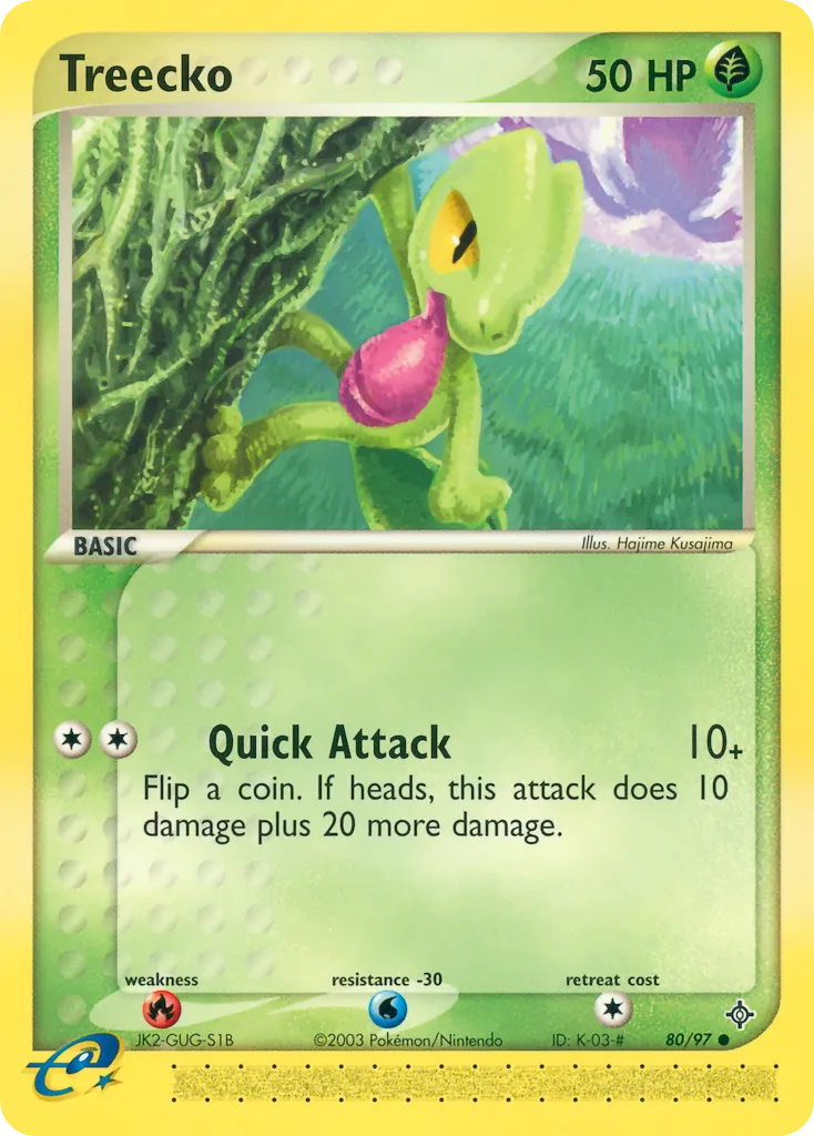 2003 Dragon Treecko Common #80/97 Common card image