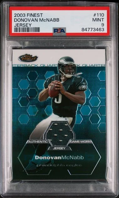2003 Finest Donovan Mcnabb Game-Used Jersey #110 card image