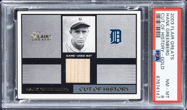 2003 Flair Greats Cut of History Gold Hank Greenberg #no-number card image