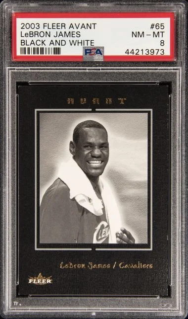 2003 Fleer Avant LeBron James Black And White #65 card image