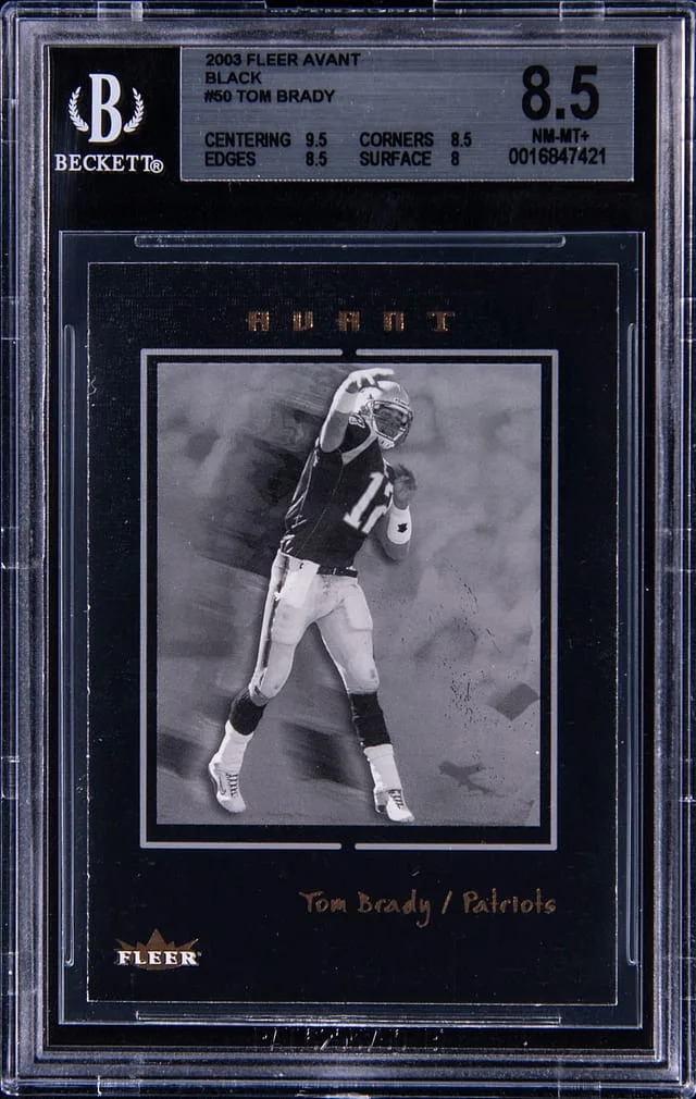 2003 Fleer Avant Tom Brady Black #50 card image
