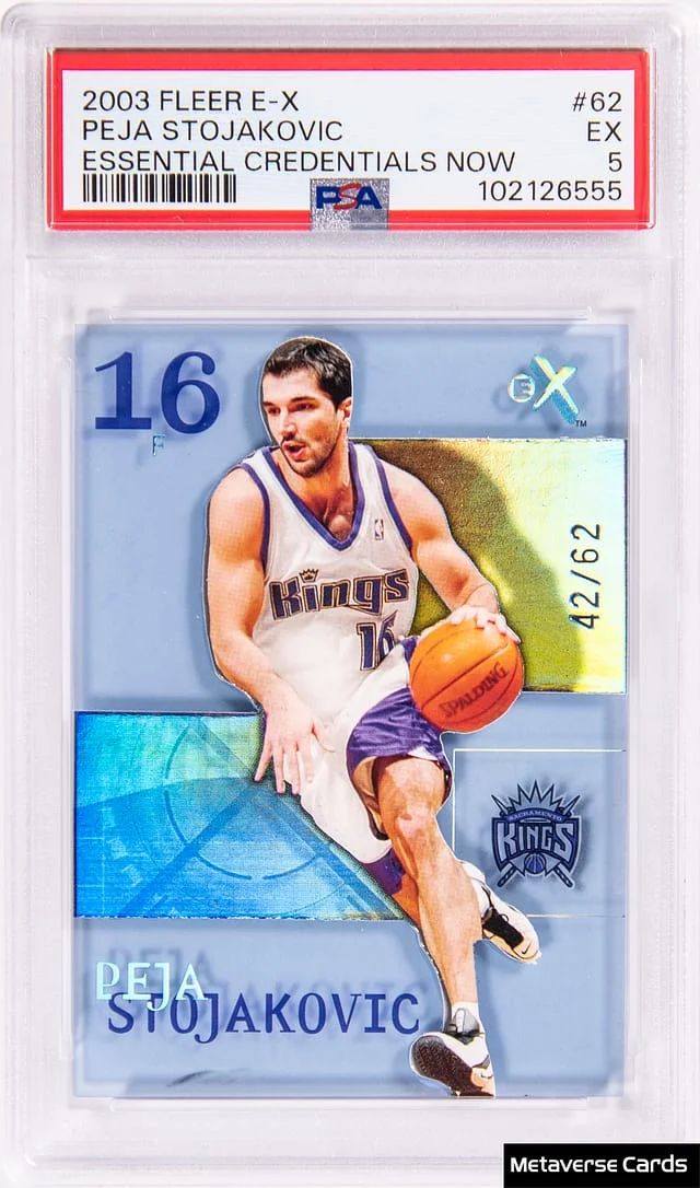 2003 Fleer E-X Peja Stojakovic Essential Credentials Now #62 card image