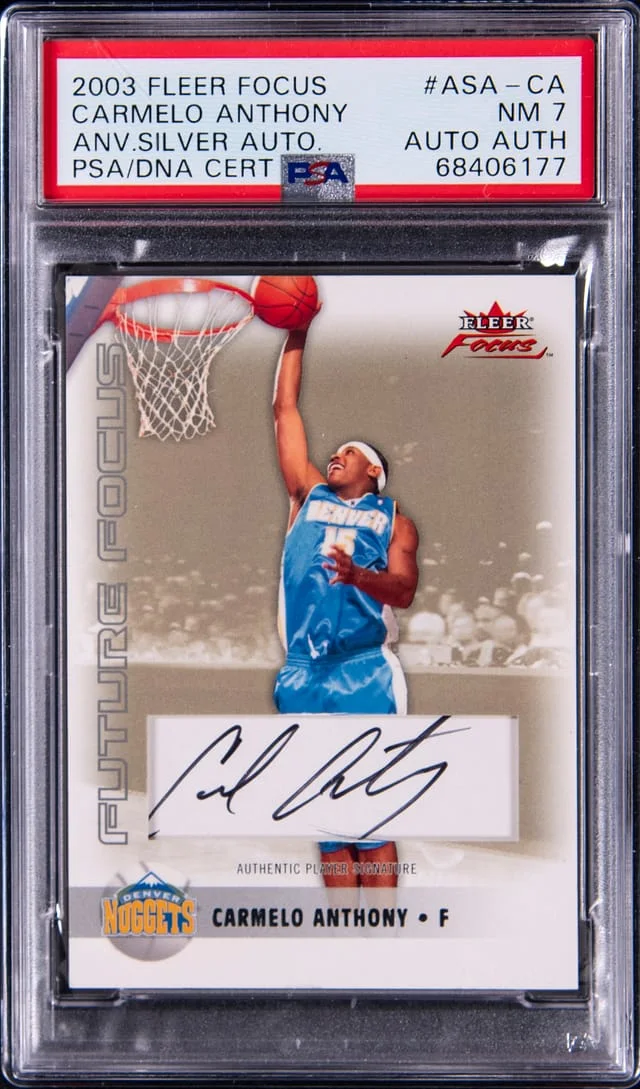 2003 Fleer Focus Carmelo Anthony Anniversary Silver Autographs #ASA-CA card image