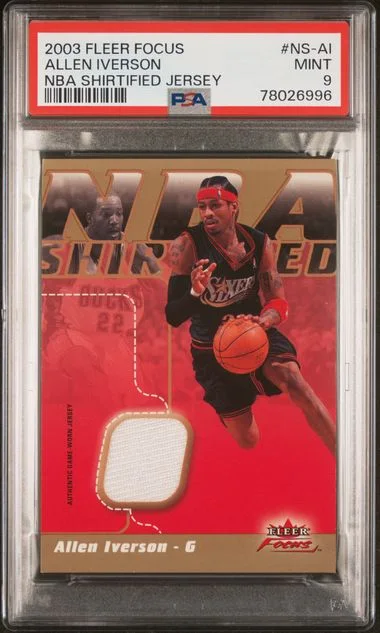 2003 Fleer Focus NBA Shirtified Jersey Ns-Ai Allen Iverson #no-number card image